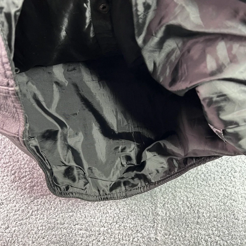 Oscar Piel Mens Leather Vest Black Usa Eagle Waist Length V Neck L‎ M